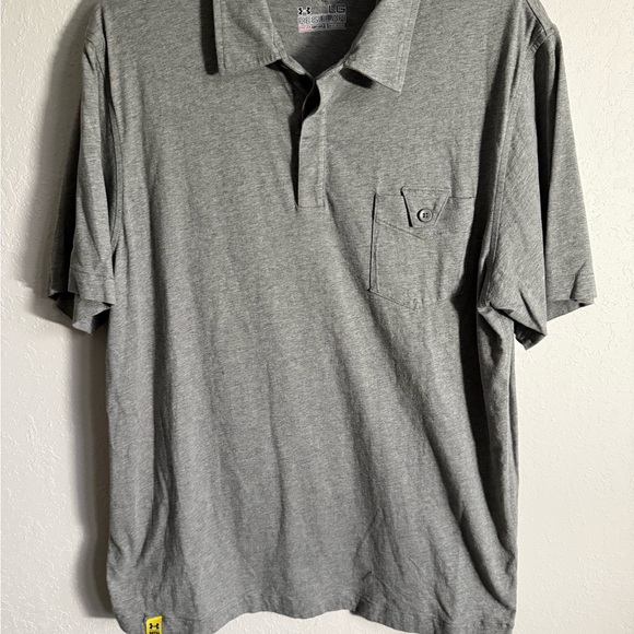 Men’s L Gray Under Armour Heatgear Regular Fit Lightweight Polo - Picture 1 of 7